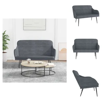 Obrázok produktu pre vidaXL Lavica tmavosivá 110x76x80 cm zamat - Lavice