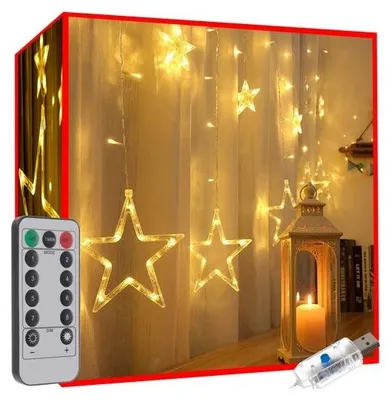 Obrázek produktu pro Světelný závěs 138LED USB teplá bílá KS19750