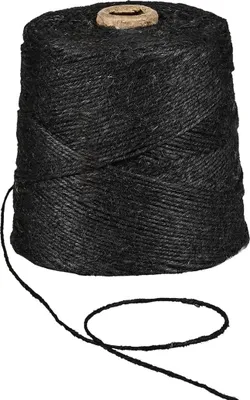 Produktbild von Juteschnur Schwarz, 500 m, 2 mm, 1 kg, Jutegarn für Häkeln, Makramee, Garten