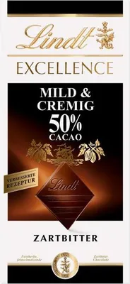 Image de Lindt Excellence Doux et Crémeux 50% Cacao Fin 100g