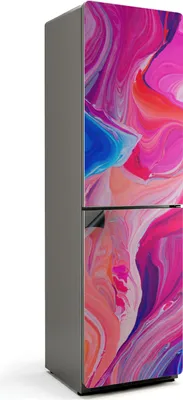 Produktbild von Dynamische Farbwellen – Magnetische Kühlschrank Abdeckung – Dekorfolie magnetisch Küche – Kühlschrank Magnet Deko – selbstklebende Magnettafel – Magnetfolie für Kühlschranktür – 60x205 cm