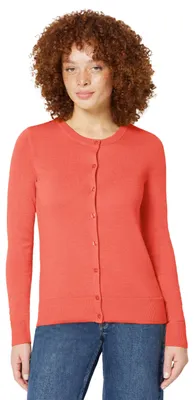 Immagine prodotto di Giacca a maglia girocollo leggera da donna Essentials (disponibile anche in taglie forti), colore: Koral