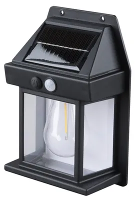 Obrázok produktu pre Solight LED solárna nástenná lampa, teplá biela, 12 x 17 cm, čierna WL918