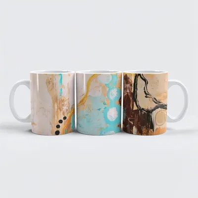Produktbild von raxxa Premium-Tasse "Goldtürkise Welt III"