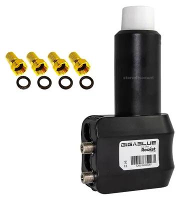 Produktbild von Gigablue Rocket Twin LNB ( mit 2 Ausgänge) 0,1dB V2 HD Receiver PVR Ready