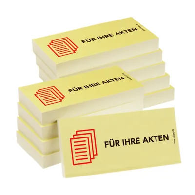 Produktbild von PRICARO Haftnotizen "Für Ihre Akten", 100 Blatt, 10 Stück