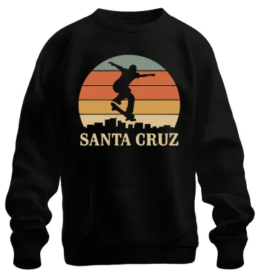 Immagine prodotto di Santa Cruz Skateboard Skater Retro Sunset Vintage Beach Unisex Felpa Pullover, Nero, M