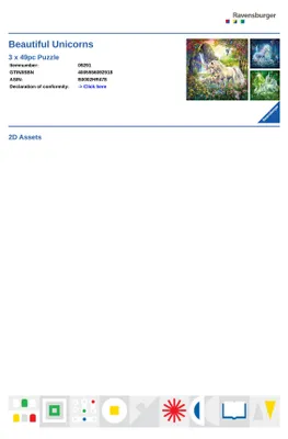 Image de 3 x 49 pièces Ravensburger Kinder Puzzle Les belles licornes 09291