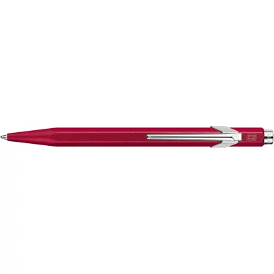 A red pen on a white background.