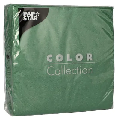 Obrázek produktu pro Papstar Prägeservietten dunkelgrün 33 cm x 33 cm 1 lagig 100 Stück