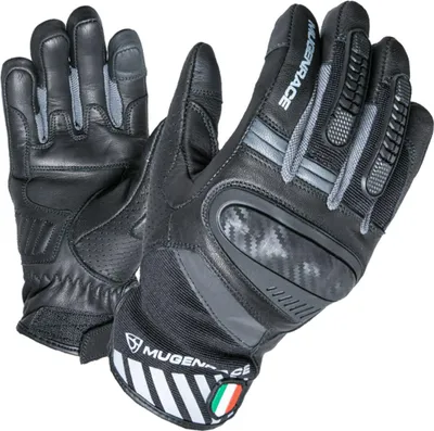 Obrázok produktu pre MUGENRACE, motocyklové rukavice, čierno-sivé, veľkosť 2XL