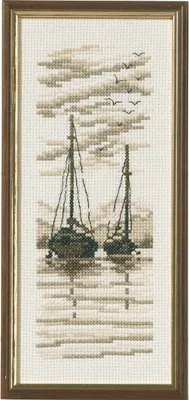 Produktbild von Permin Kreuzstich Stickpackung "Schiffe", Zählmuster, 22x9cm, 13-8141
