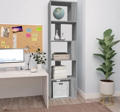 Obrázek produktu pro The Living Store Knihovna Grey Sonoma 45x24x160 cm Materiál na bázi dřeva