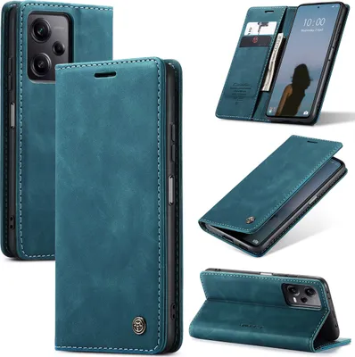 Produktbild von Redmi Note 12 Pro+ Hülle, Retro Kunstledertasche mit Standfunktion Schutzhülle für Xiaomi Redmi Note 12 Pro+ Blau