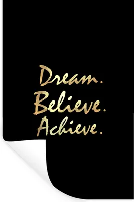 Produktbild von MuchoWow® Wandtattoo Wandsticker Wandaufkleber Zitat - Traum - Schwarz - Gold 40x60 cm Selbstklebend und Repositionierbar - Wierderverwendbar - Selbstklebend