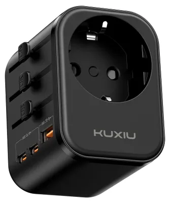 Immagine prodotto di Adattatore da viaggio universale - Presa da viaggio 30 W GaN - 4 in 1 - Tipo G, I e B - Per viaggi in tutto il mondo