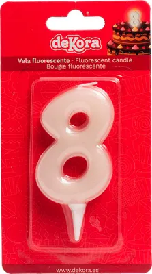 Produktbild von Kuchenkerze Nummer 8 leuchtet im Dunkeln 6cm