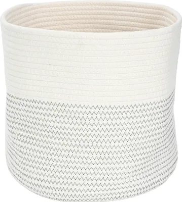 Produktbild von Geflochtener Aufbewahrungskorb 30x30 cm aus Baumwolle und Polyester, zeitlos, weiche Optik