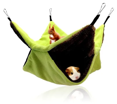 Produktbild von Hängematte für Meerschweinchen und Kleintiere, Hängematte für Haustierkäfige, warmes Hängebett für Hamster, Frettchen, Zuckergleiter und Ratten