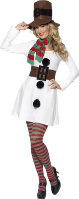 Obrázek produktu pro Smiffys - Dámský kostým "Miss Snowman" SM1240 (L) (bílá/černá)