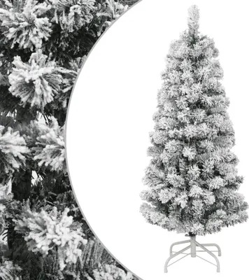 Obrázok produktu pre Úzky zasnežený umelý vianočný polovičný stromček 120 cm