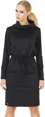 Produktbild von Elegantes Kleid mit Schalkragen; Schwarz S/36