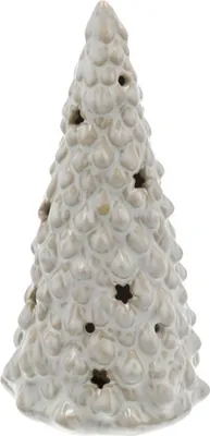 Imagen del producto de Adorno navideño para árbol de cerámica, estilo "natural living" de HBX, con iluminación LED, de 25 cm