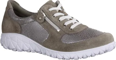 Produktbild von Waldläufer Havy H89001-201 Orthotritt Damen, Halbschuh, Grey, Leder/Stretch - Damenschuhe Bequeme Schnürschuhe, Grau, leder/textil (order/mineleostretch)
