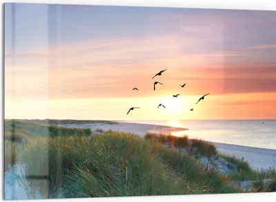 Produktbild von DEQORI Küchenrückwand Glas 60x40 cm 'Küstenpanorama' Spritzschutz Bad Rückwand