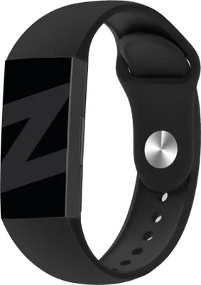 Produktbild von Bandz Sportband 'Classic' passend für Fitbit Charge 3 - Schwarzes Silikonarmband - Größe S