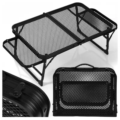 Produktbild von Campingtisch Reisetisch Klappbarer im Koffer mit Seitenablagen Reise 60x40x25cm Schwarz Aluminium