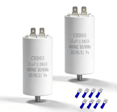 CBB60 Motorlaufkondensator 10μF, 450V, 2 Stück, M8