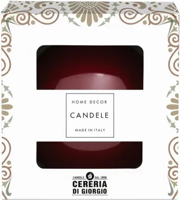 Imagen del producto de Vela de cera de diámetro 10 cm - tiempo de duración: 49 horas - color: burdeos - caja de regalo - Cereria Di Giorgio