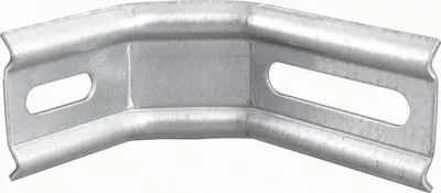 Immagine prodotto di Alberts 832414 Staffa regolabile, due angoli a 45°, in rilievo, con foro asolato, zincato sendzimir, 35 x 30 x 50 mm, set da 36