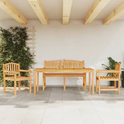 Produktbild von 2024 Moderne Gartenmöbelgarnituren 4-tlg. Garten-Essgruppe Massivholz Teak 990748