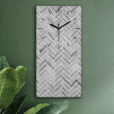 Produktbild von Wohnzimmer Leinwand Uhr Geräuschlos Küche 30x60 Geometrisch, Abstrakt, Textur, schwarze Zeiger
