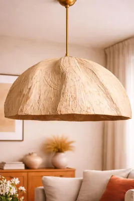 Produktbild von Opviq, Hochwertiger Kronleuchter aus Carbonbeton, Cremefarben, Ø38 h:19 cm, verstellbare Höhe 20-75 cm, E27 Fassung, max. 40 W, IP20, ideal für rustikale Wohnräume.