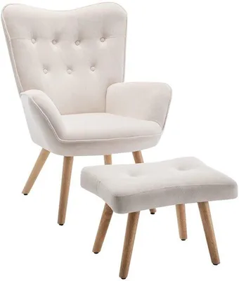 Obrázok produktu pre Unyqoos® Pohodlné zamatové kreslo s podnožkou – ergonomické kreslo s podrúčkami vhodné do obývačky a spálne, s drevenou konštrukciou, rozmer 66×75×94 cm