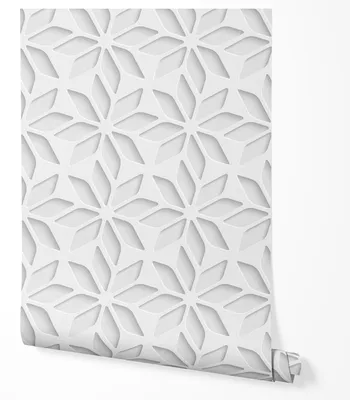 Produktbild von Selbstklebende Tapete Möbelfolie 3D Blumenmuster Weiß Modern Wandtapete Wohnzimmer Schlafzimmer Flur Minimalistisch Geometrisch Struktur Optik Skandinavisch 2,5m x 0,5m