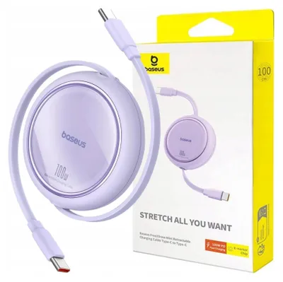 Image de Cable USB-C to USB-C Baseus Free2Draw, PD, 100W, 1m (purple)