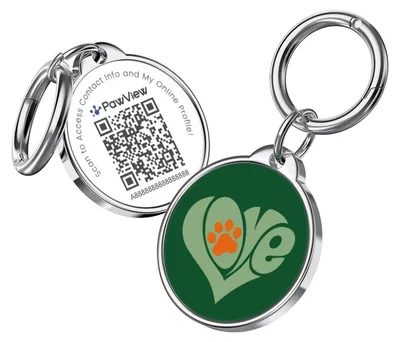 Zdjęcie produktu dla Adresówka dla psa z kodem QR, personalizowana, wodoodporna, lekka, przeznaczona dla psów i kotów, kolor zielony