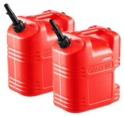 Imagen del producto de VEVOR, juego de 2 bidones de combustible de 19 litros, bidones para gasolina con embudo y escala visible, caudal máximo de 15 litros/minuto, recipientes para líquidos compatibles con la mayoría de automóviles, motocicletas, vehículos todo terreno y vehículos utilitarios, color rojo, juego de 2 unidades