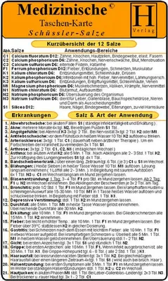 Produktbild von Schüssler Salze - Medizinische Taschen-Karte