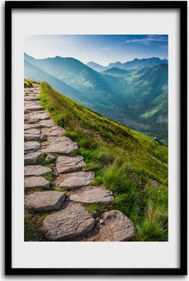 Produktbild von Bild - Bilderrahmen - 40 cm x 60 cm - MDF - Rahmen - Wandkunst - Bergweg
