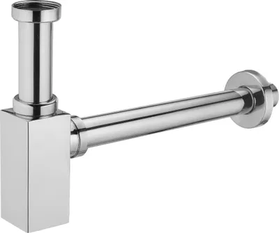 Image de Siphon de lavabo carré, chromé (79960-00)