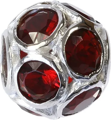Productafbeelding van CarloBiagi Charm bedel, bolvormig, zirkonia, 925 echt zilver, sieradenelement, modelnummer D2BBSCZP04DR