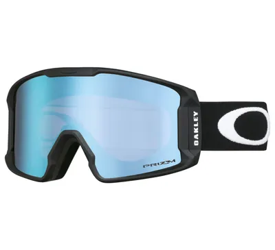 A pair of Oakley ski goggles on a white background.