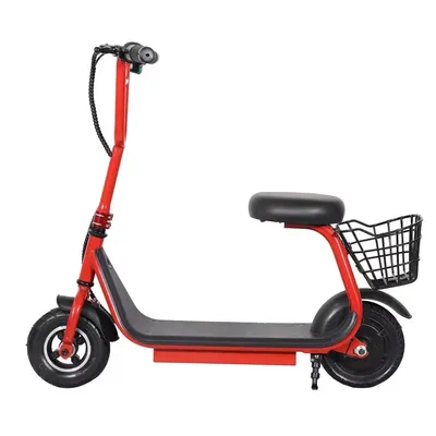 Produktbild von Elektromobil für Erwachsene, Seniorenmobil Rot, klappbarer Elektroroller mit Sitz, 250 W, 18 km/h, 20 km Reichweite, 36 V Akku, Korb