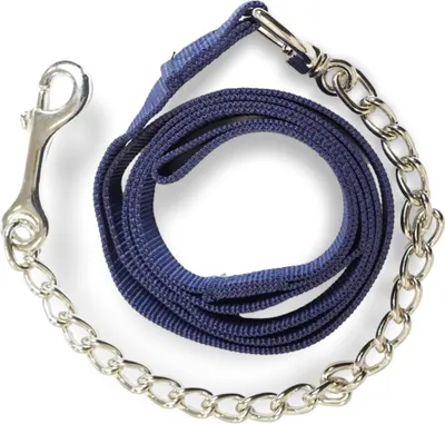 Produktbild von Führkette für Pferde Eisenkette & Nylon Handgriff, Führleine für Pferd, Pony, Hunde Länge 2,10 m, Farbe blau