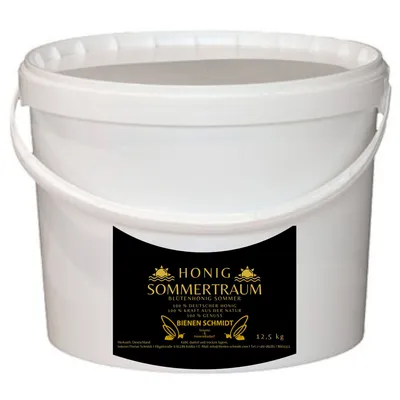 Produktbild von 12,5 kg Eimer lebensmittelecht Original Deutscher Honig Sommerblütenhonig aus Oberfranken (Nord-Bayern) Honig rein und natürlich
